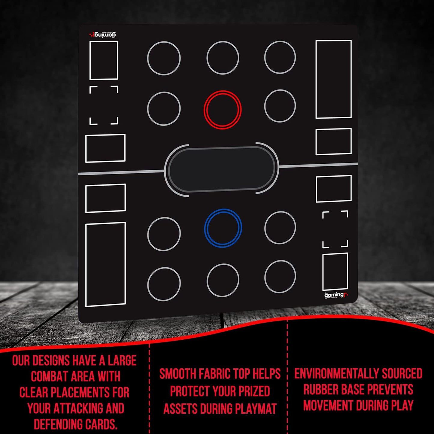 The Gaming Mat Company 2 Player CARDFIGHT!! Vanguard Gaming Mat for Vanguard TCG Cards - Deluxe 28" x 28" x 0.16" with Rear Guard & Guardian Circles