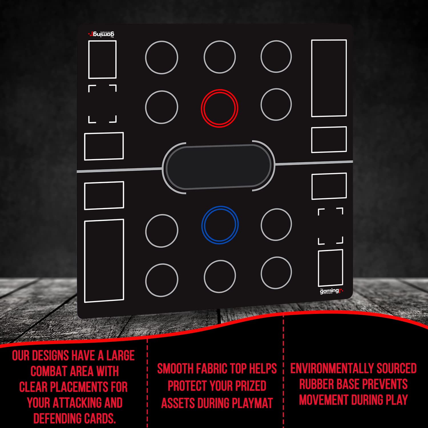 The Gaming Mat Company 2 Player CARDFIGHT!! Vanguard Gaming Mat for Vanguard TCG Cards - Deluxe 28" x 28" x 0.16" with Rear Guard & Guardian Circles