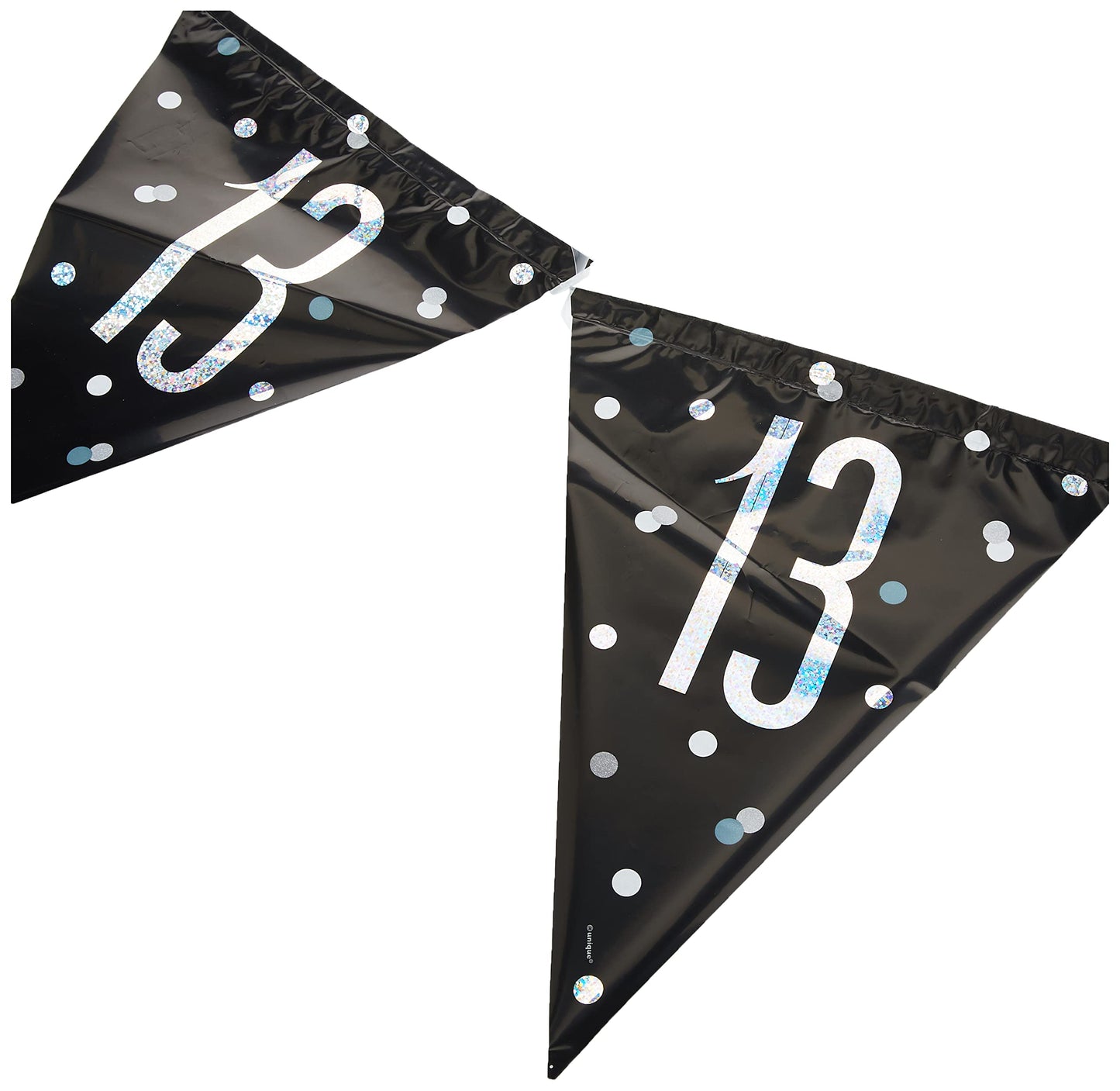 Unique Party 83794 Blue Prismatic 13th Birthday Hanging Decorations,32" 6 Pcs, Age 13