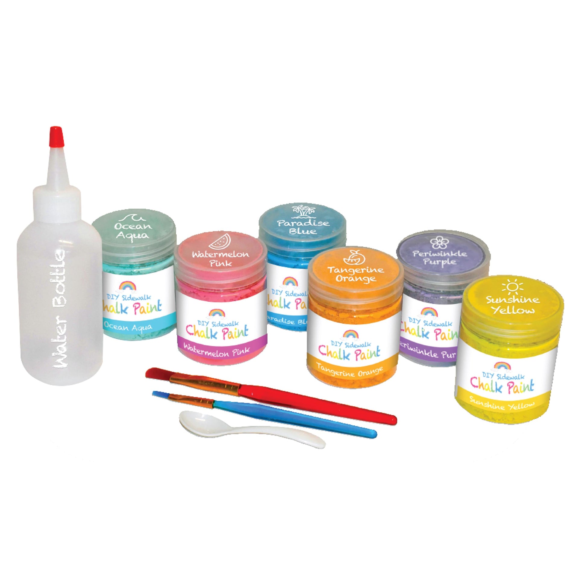 CocoNut Outdoor DIY Sidewalk Chalk Paint Set - Non-Toxic, Washable Powdered Chalk - Simply Mix in Water and Use a Paintbrush to Create Colorful