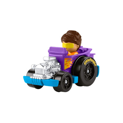 Fisher-Price Little People Wheelies Hot Rod - GMJ23 ~ Purple and Blue Collectible Car
