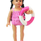 Hot Pink Polkadot 2-Piece Bathing Suit with Float for 18-Inch Dolls | Premium Quality & Trendy Design | Dolls Clothes