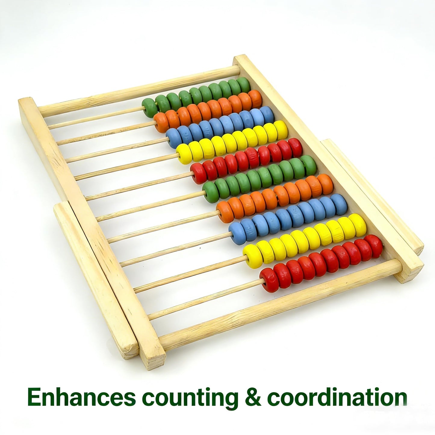 MAGIKON Wooden Abacus, 10 Rows Counting Frame 8in for Math