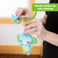 Bright Starts SootheMate Plush Elephant Teether Toy with Detachable Silicone Teether, Unisex, Newborns & Up