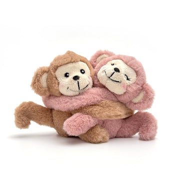 Plushland Magnetic Plush Pair - Couple Stuffed Animals Set Pairs Plush Toys for Best Friends & Kids - Huggable Monkey-Ready Emotional Support Toy