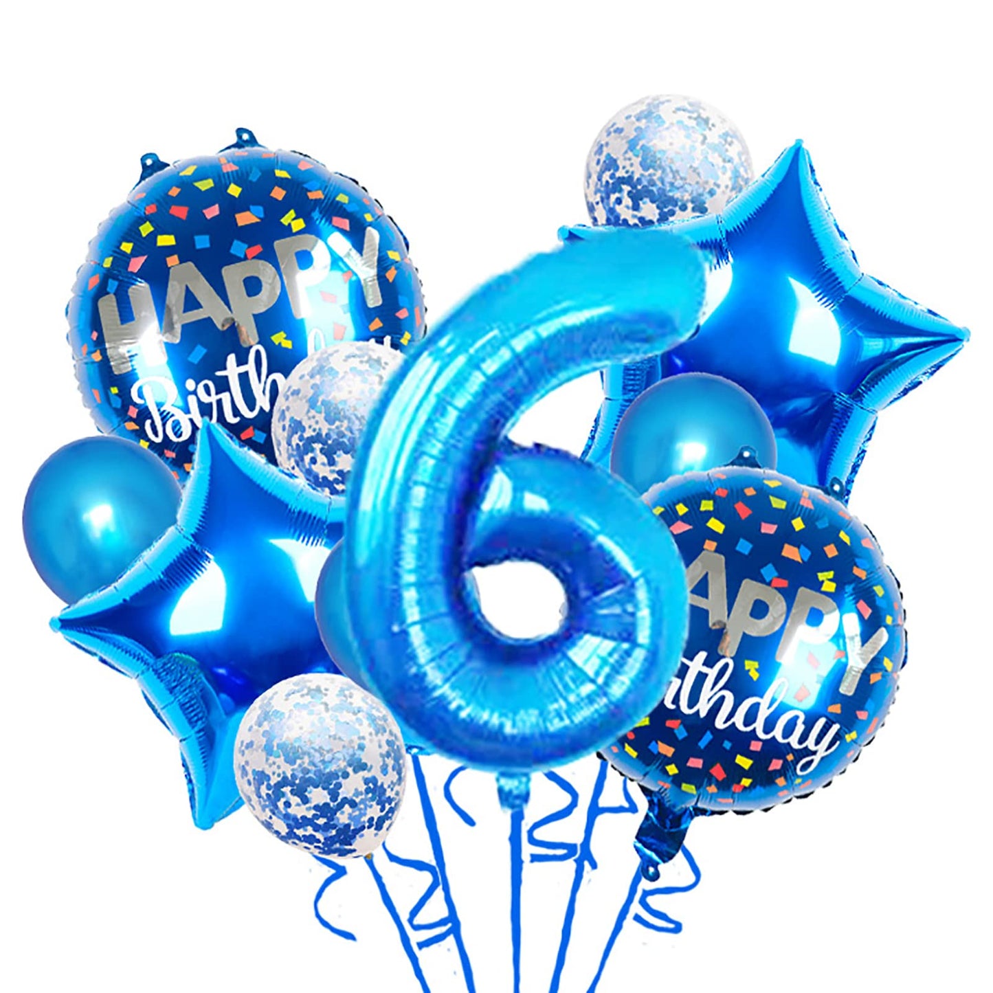 Balloons, 11 pcs Foil Balloons 6 year old for 6st Birthday Party Supplies Decoration? Confetti Balloon Kids Party Balloons Birthday Party Supplies 6