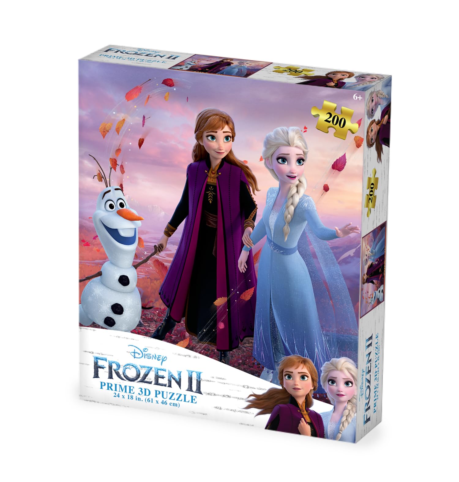 Prime 3D | Disney | Frozen | 200 Piece 3D Jigsaw Puzzle for Adults & Kids | Finished Size 24" x 18" | Challenging & Fun for Adults, Kids & Families |