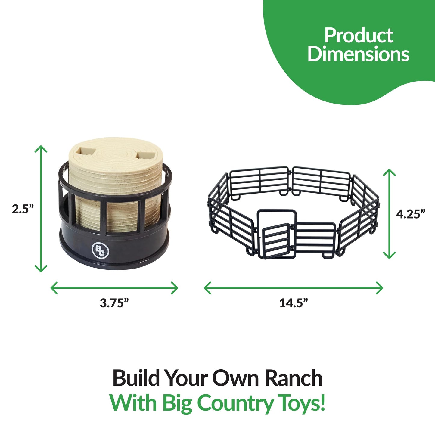 Big Country Toys 12-Piece Ranch Set - Farm Animal Toys for 3 Year Old Boys and Girls - Toy Figures & Playsets