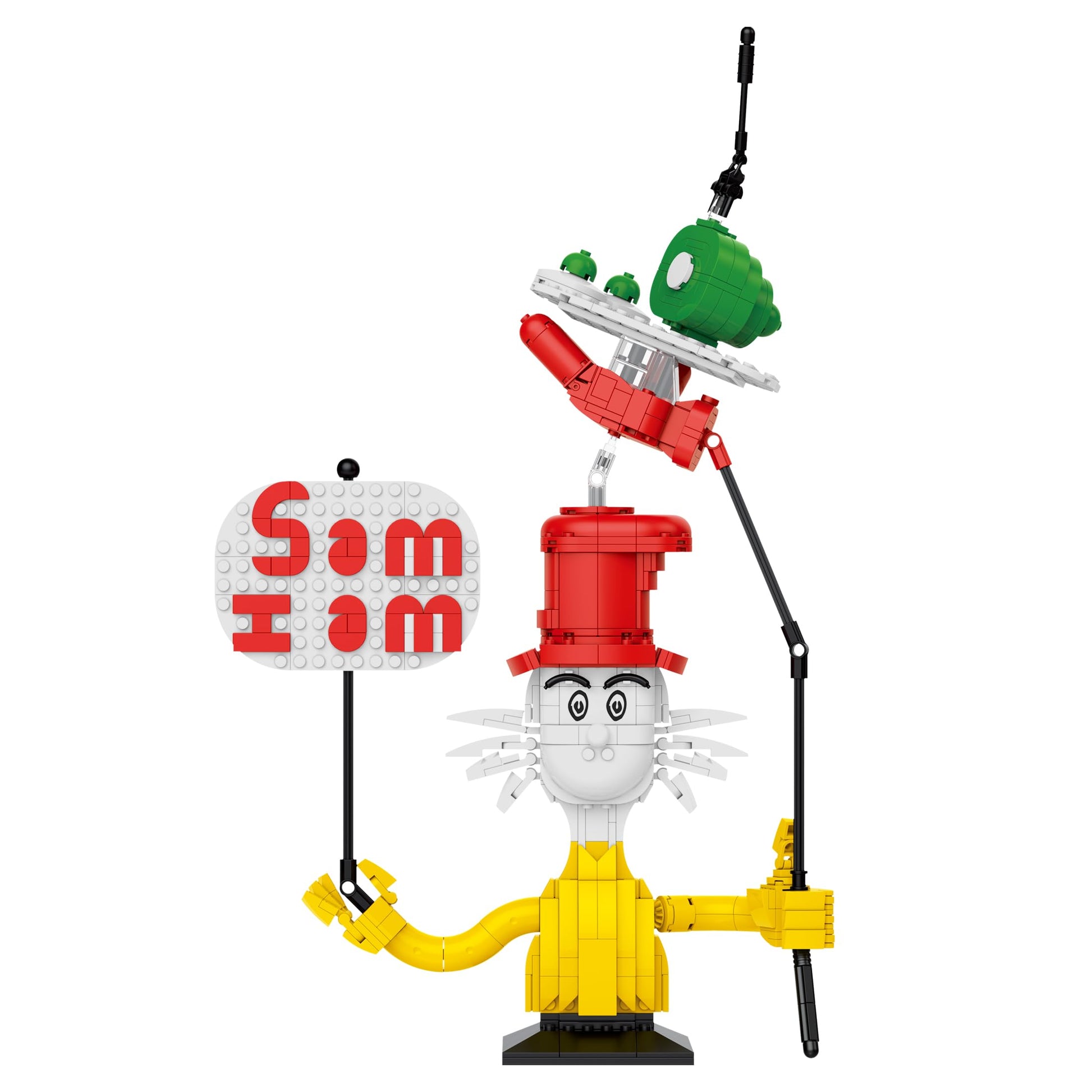 Brickcraft Officially Licensed Dr. Seuss Sam I Am Green Eggs and Ham Building Set with Sign, 637 Pieces, Multicolor Brick Toy for Kids and Adults