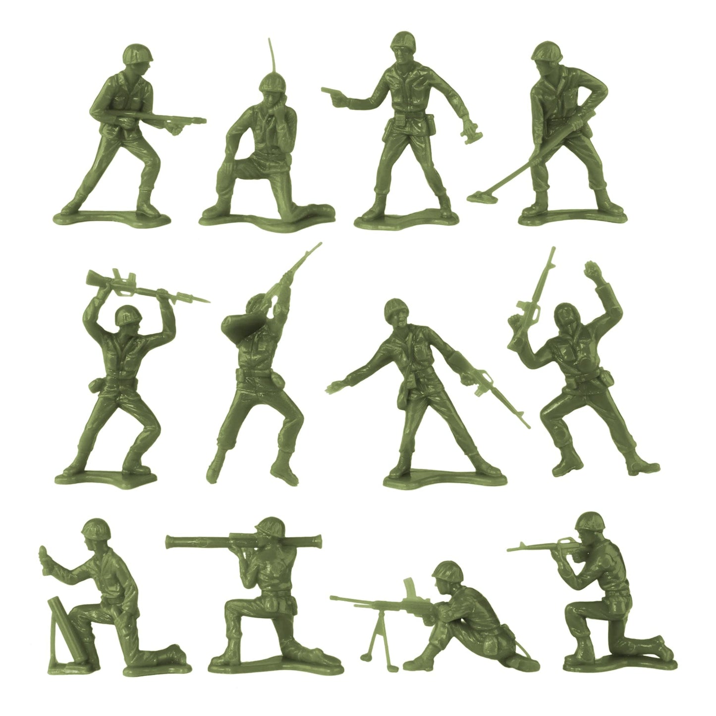 TimMee Plastic Army Men - OD Green vs Tan 100pc Toy Soldier Figures Made in USA