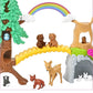 Barbie Wilderness Guide Doll and Playset, Blonde Fashion Doll with 10 Animal Figures, Tree, Rainbow and More