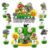 25Pcs Plants and Zombies Cake Decorations with 24pcs Cupcake Toppers, 1pcs Cake Topper for Kids Birthday Party Supplies