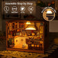 DIY Dollhouse Miniature House Kit 1:20 Scale Kictchen with LED Light, Tiny House Building Kit 3D Wooden Puzzle Crafts for Adults Home Decor Gift