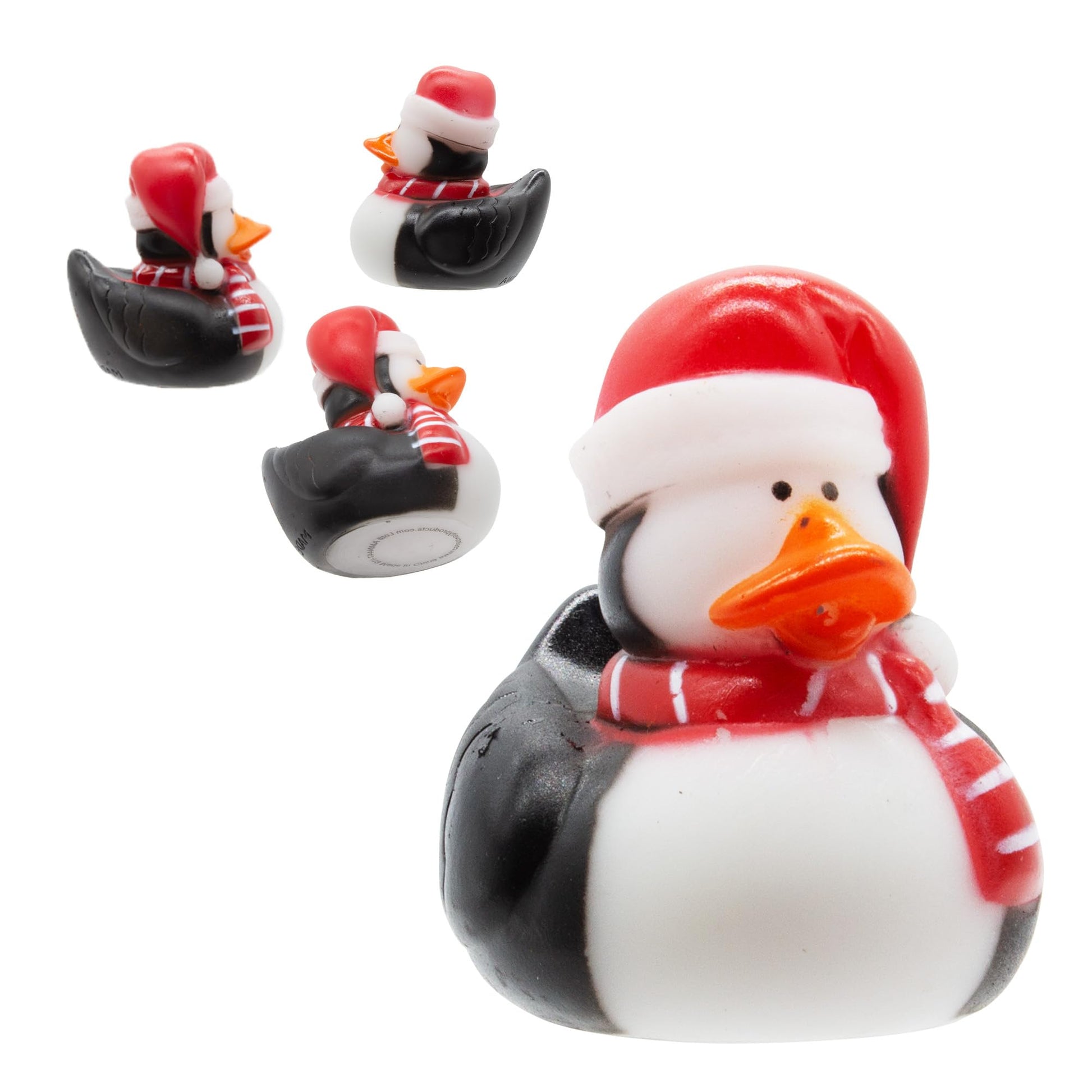 Windy City Novelties 50 Pack - 2" Assorted Winter Themed Rubber Ducky Bath Toys (Red/Red Penguin)