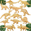 BOLZRA Metallic Gold Plastic Dinosaurs Figurine Toys, 12PCS Golden Dinosaur Figures for Boys Girls, Baby Shower, Bridal Shower Decorations, Kids Dino