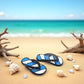 1Pair Blue 1/12 Miniature Beach Flip Flops Dollhouse Decoration Accessories, Miniature Dollhouse Accessories Miniature Flip Flops (0.9x0.5x0.4 inch)