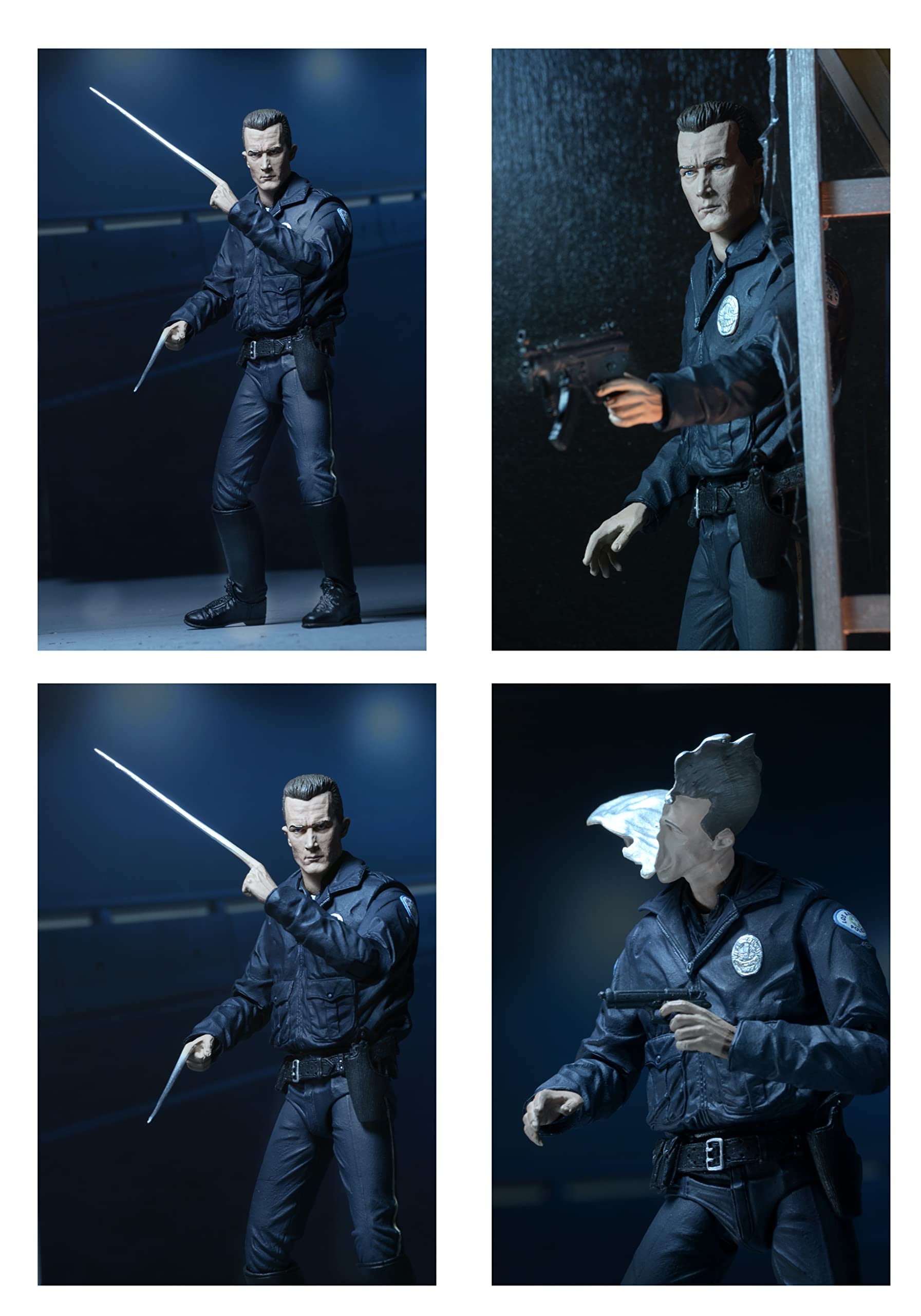 NECA - Ultimate T-1000 Motorcycle Cop Terminator Scale Action Figure, 7"
