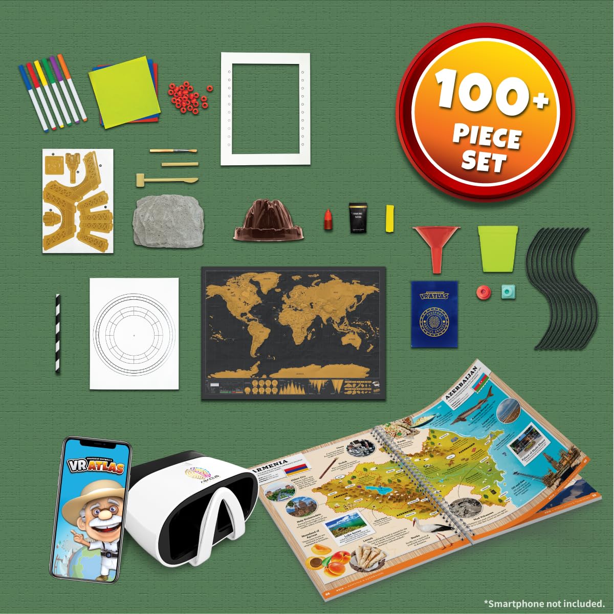 Abacus Brands Professor Maxwell's VR Atlas - Science Kit for Kids 8-12