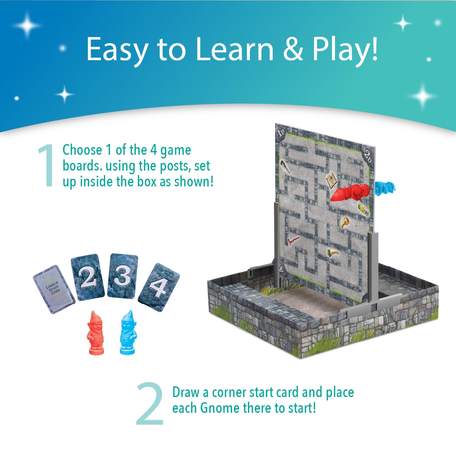 Peaceable Kingdom Gnomes at Night A Cooperative Maze Game for 2 to 4 Kids Ages 6+