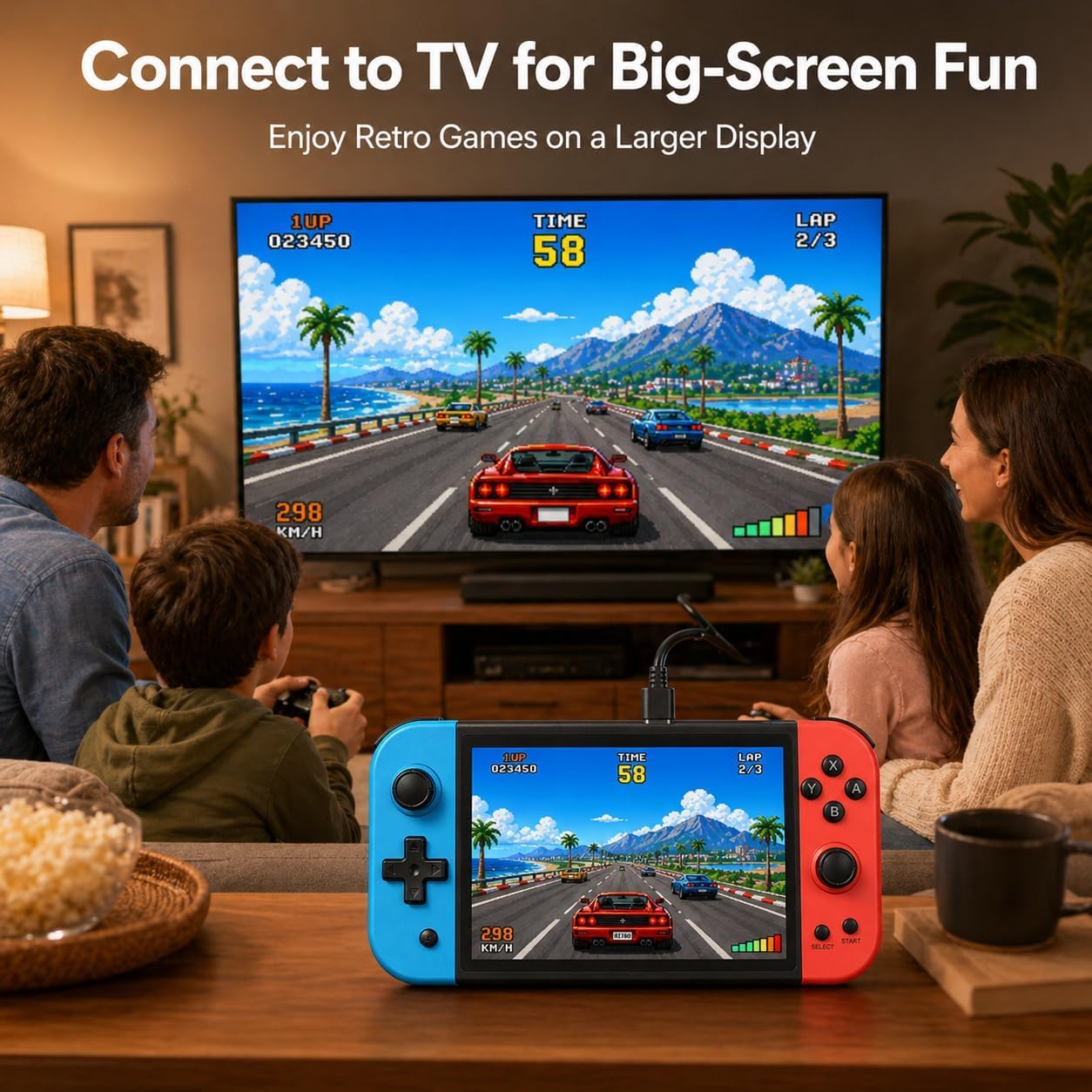 X51 Handheld Game Console - 5.1 Inch HD IPS Display, 32GB, Built-in Retro Arcade Games, Linux System, Rechargeable Battery, Portable Gaming Player