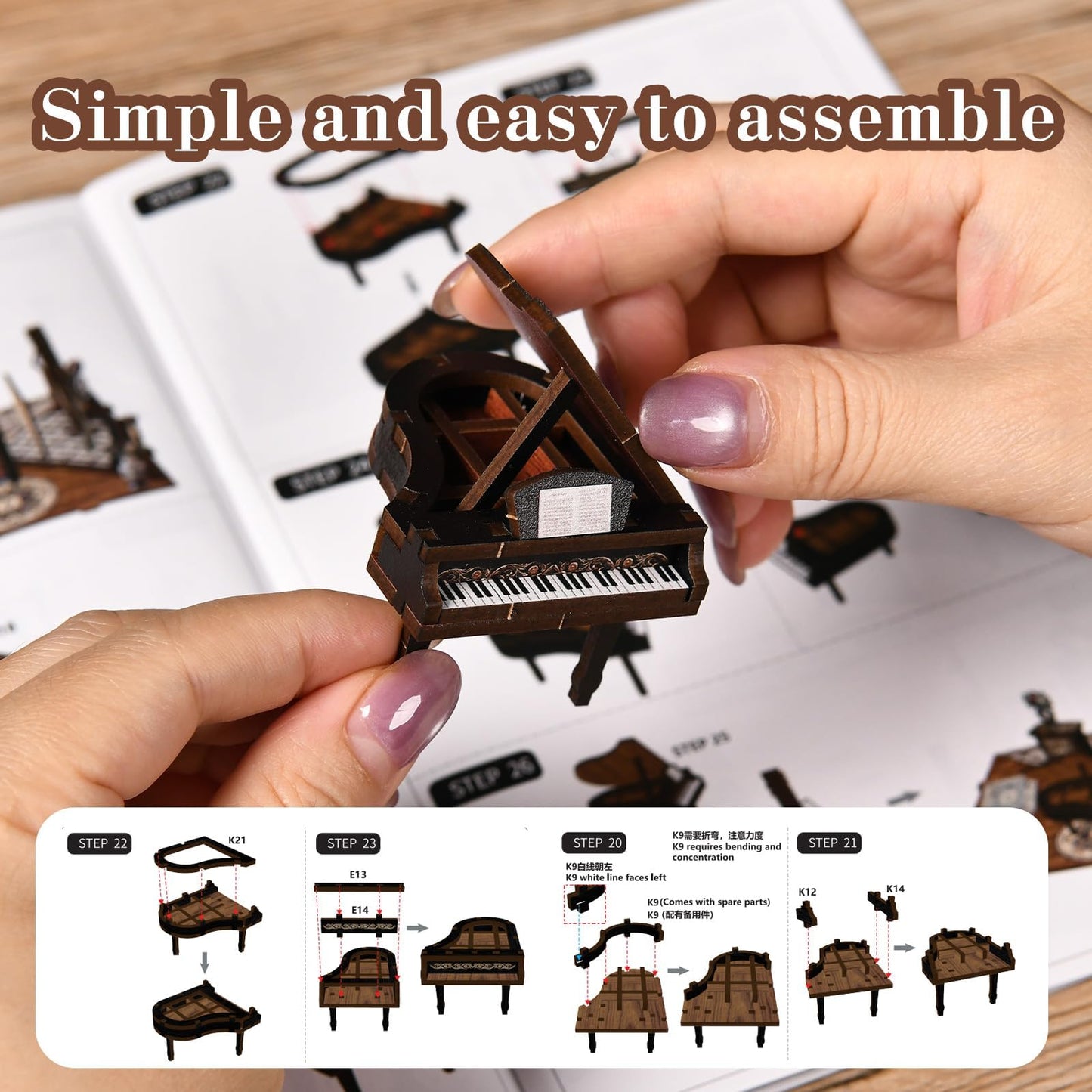 Book Nook for Adults - Four Sides Uniquely Styled Miniature House Kit