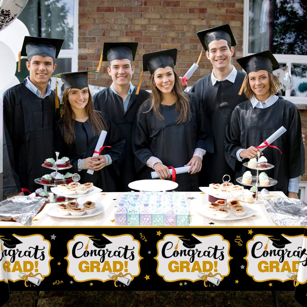 Omgouue 2026 Graduation Tablecloths Banner (54"x 72") Party Decoration Graduation Party Supplies 3pcs