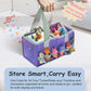UGQIN Tonie Shelf Come with Carrying Bag, 3 Tiered Magnetic Display Shelf,Tonie Figures Holder,Toniebox1/2 Stand in Kids Room (White)