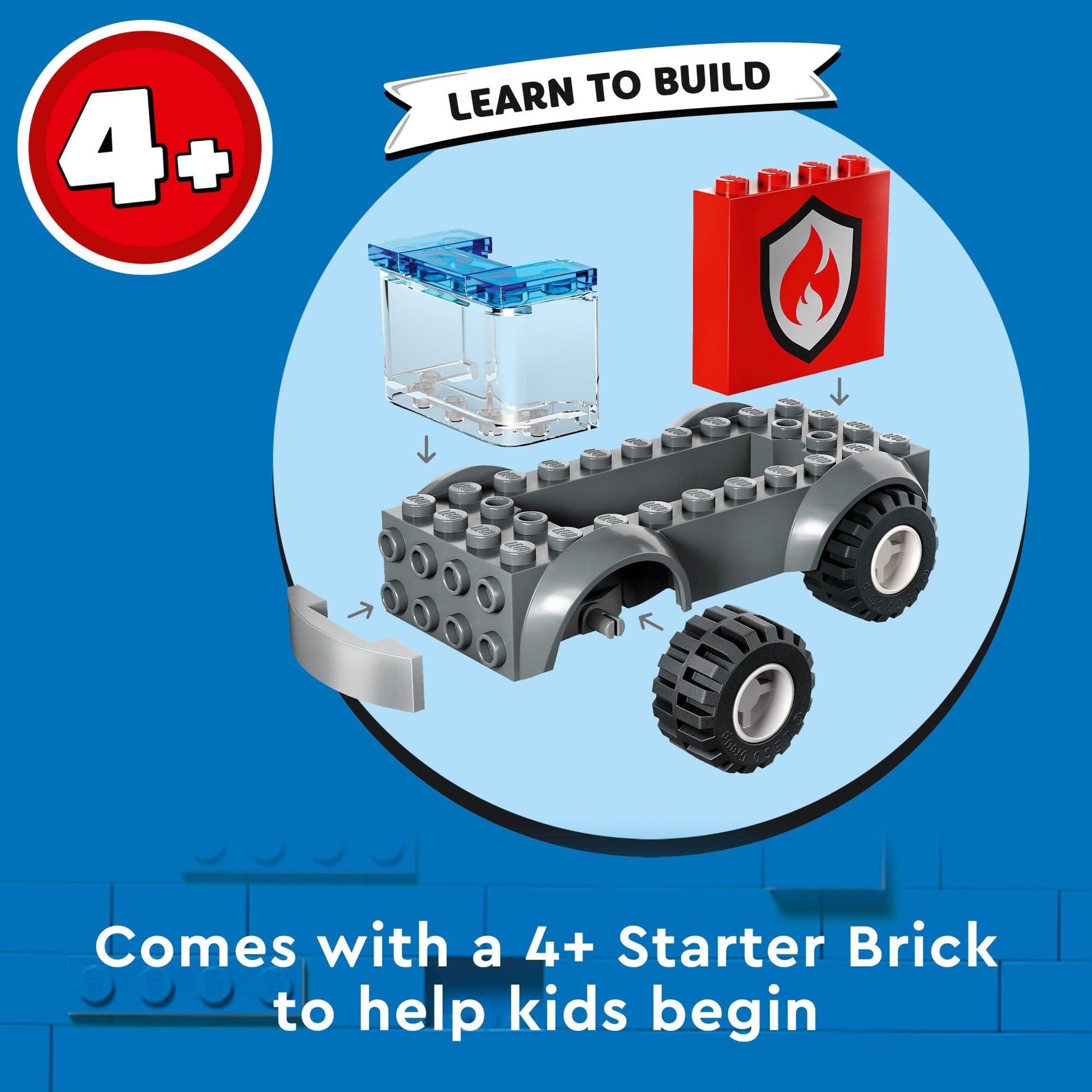 Lego City Fire Station and Fire Engine 60375, Pretend Play Fire Station with Firefighter Minifigures, Educational Vehicle Toys for Kids Boys Girls Age