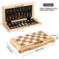 AMEROUS 15.6 inches Magnetic Wooden Chess Set, Handheld Style Chess Board Game Sets with Game Pieces Storage Slots - 2 Extra Queens - Gift Package