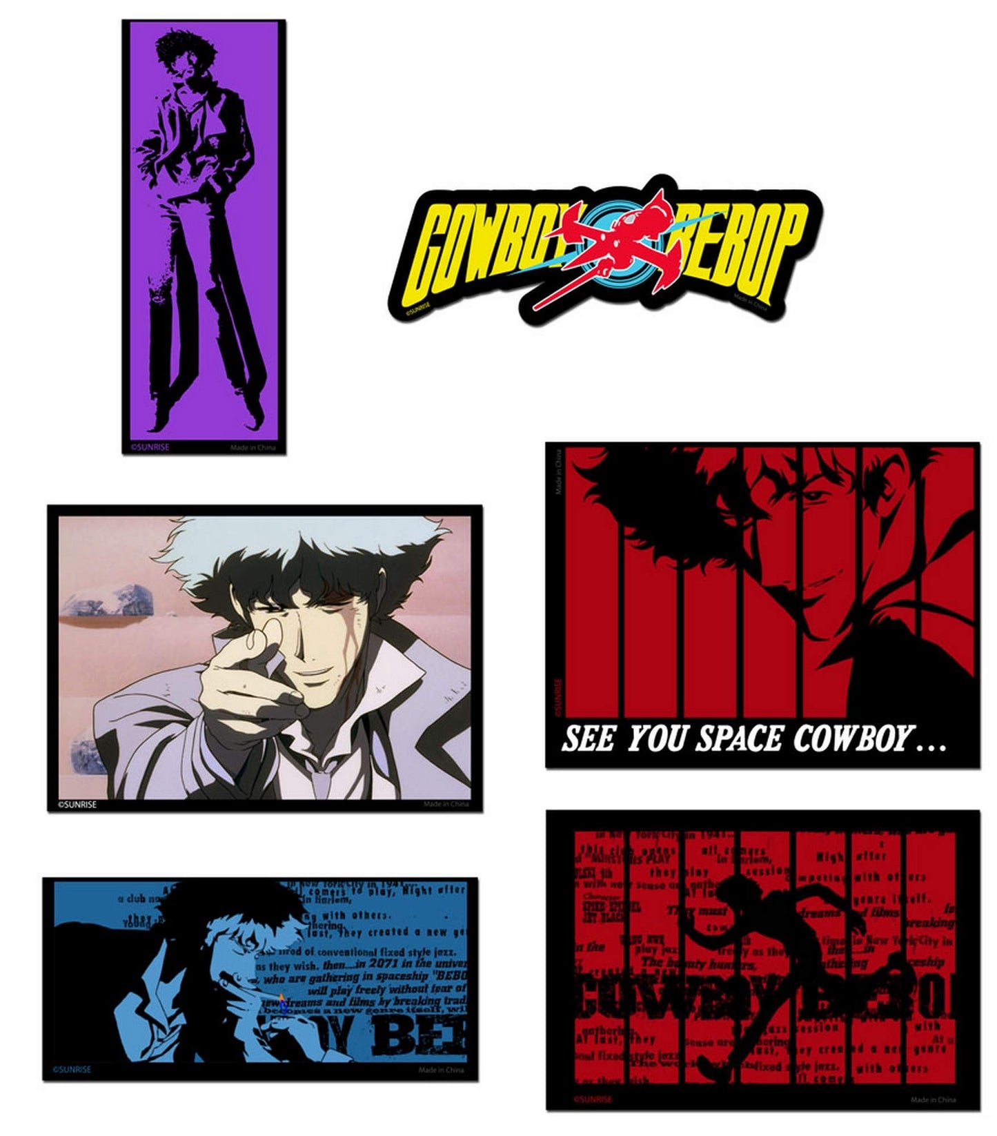 Cowboy Bebop- Spike Screenshots Die-Cut Sticker Set 4"