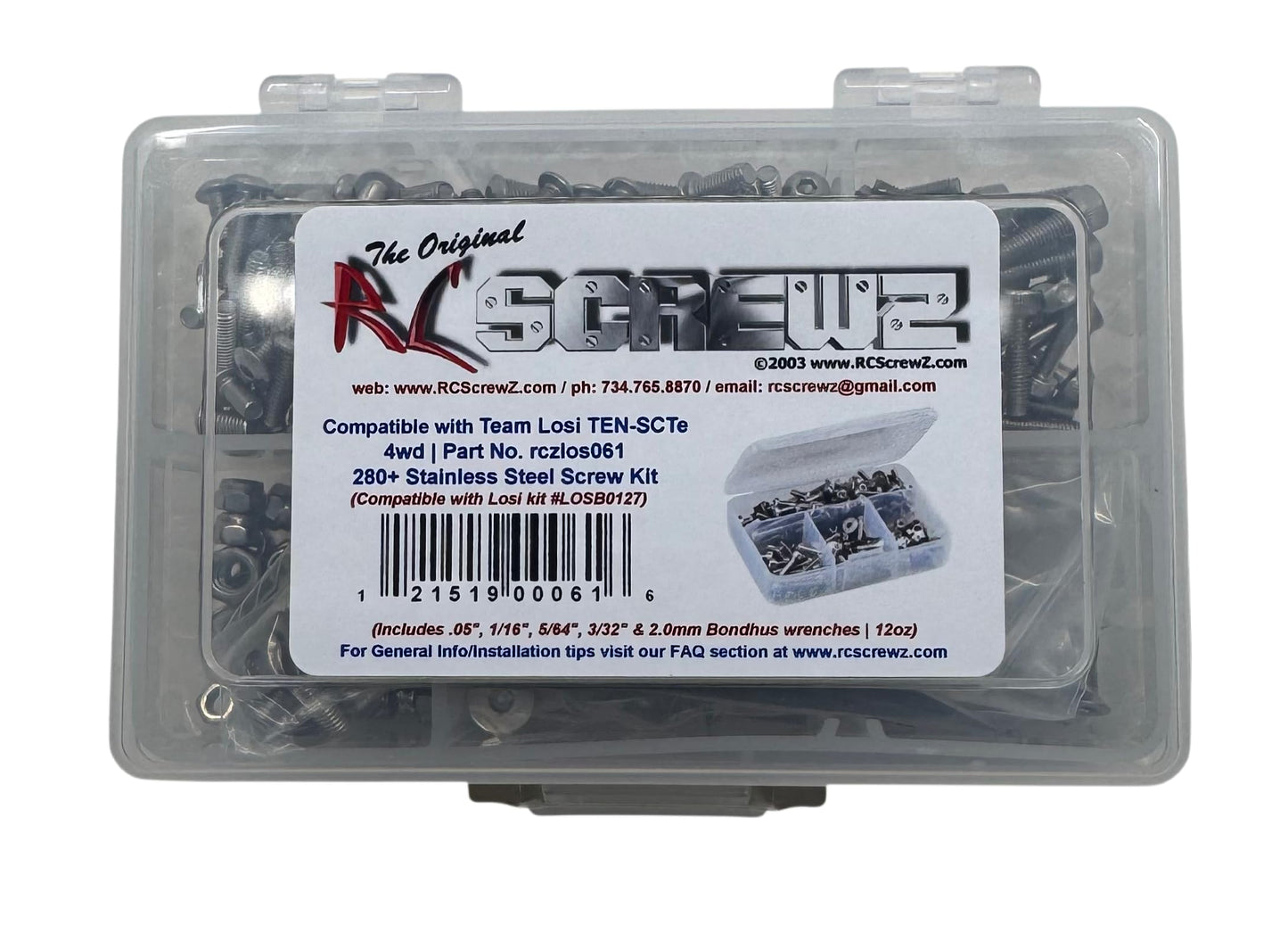 RCScrewz Compatible with Rubber | Metal Buggy Shielded Bearing Kits for The Losi Ten-SCTE 4wd (#LOSB0127)