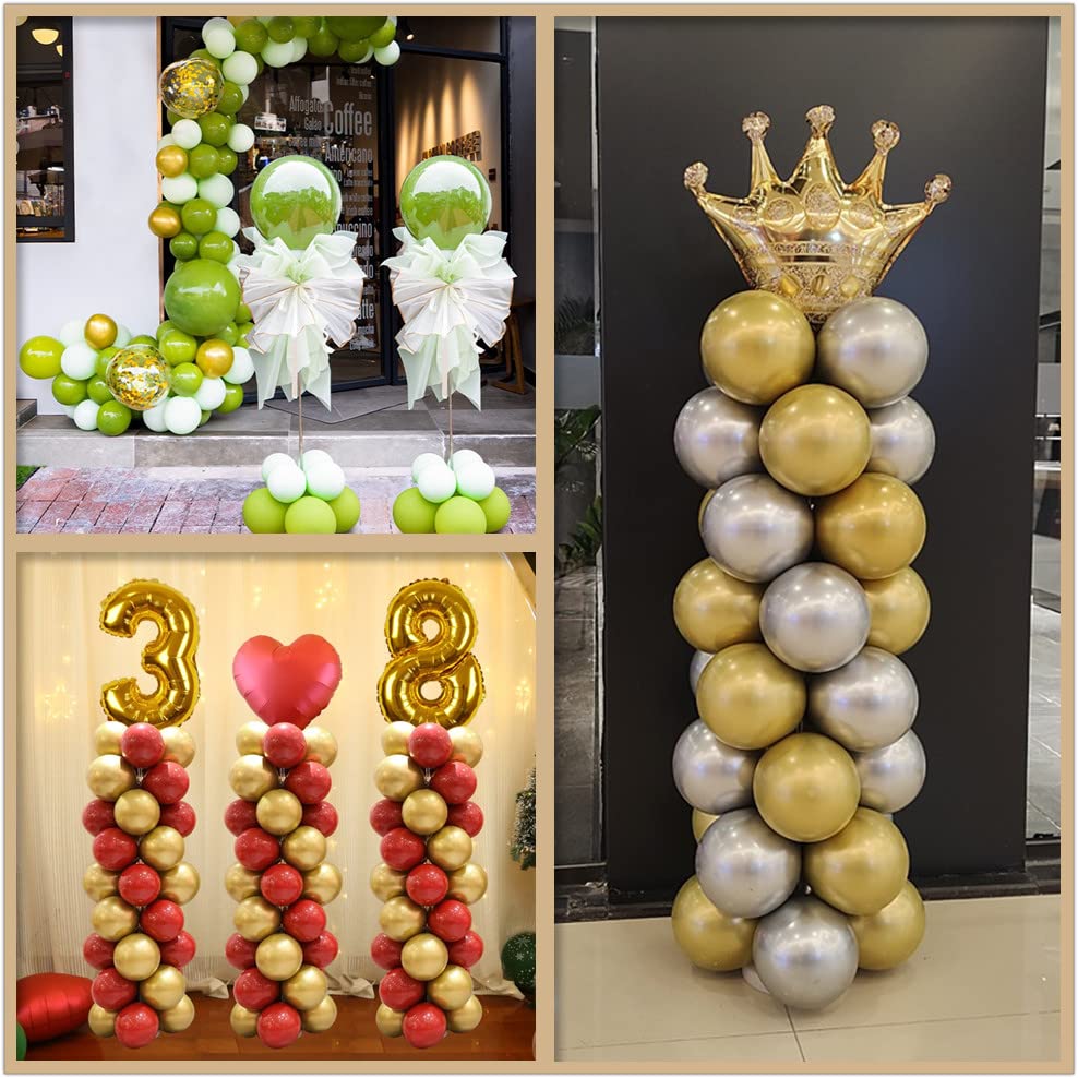 AooeDomi Metal Balloon Column Kit Set of 4, Reusable Telescopic Design with Base, Height Adjustable from 1.5 to 7 Ft, Balloon Stander for Party