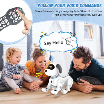 HBUDS Robot Dog Toys for Kids, Remote Control Stunt Programmable Robot Puppy Toy Dog Interactive with Commands Sing, Dance, Bark, Walk Electronic Pet
