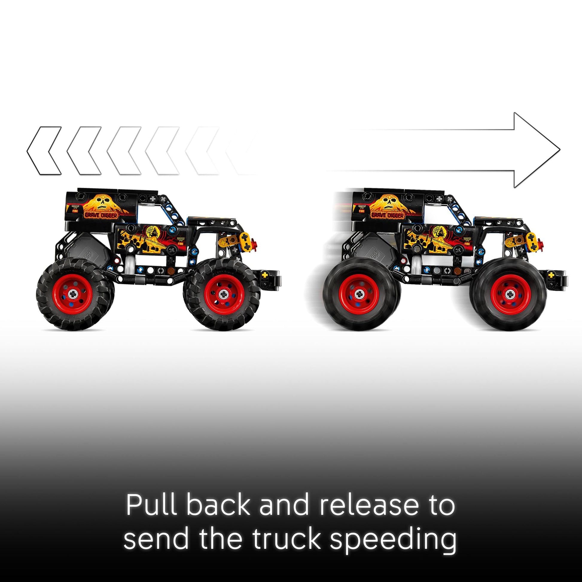 LEGO Technic Monster Jam Grave Digger Fire and Ice Building Toy for Boys & Girls - Monster Truck Toy W/Pull-Back Racing Action for Kids, Ages 7+