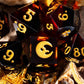 The Crooked Moon Sharp Resin Dice Set - 7-Piece Engraved TTRPG Dice with Golden Moon Design | Premium Polyhedral Dice for Tabletop RPGs & Collectors