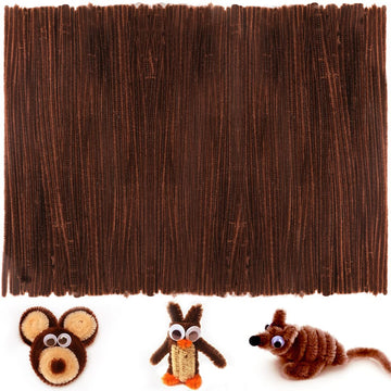 Iooleem 200pcs Brown Pipe Cleaners, Chenille Stems, Pipe Cleaners for Crafts, Flower Making Pipe Cleaner Crafts, Art and Craft Supplies.