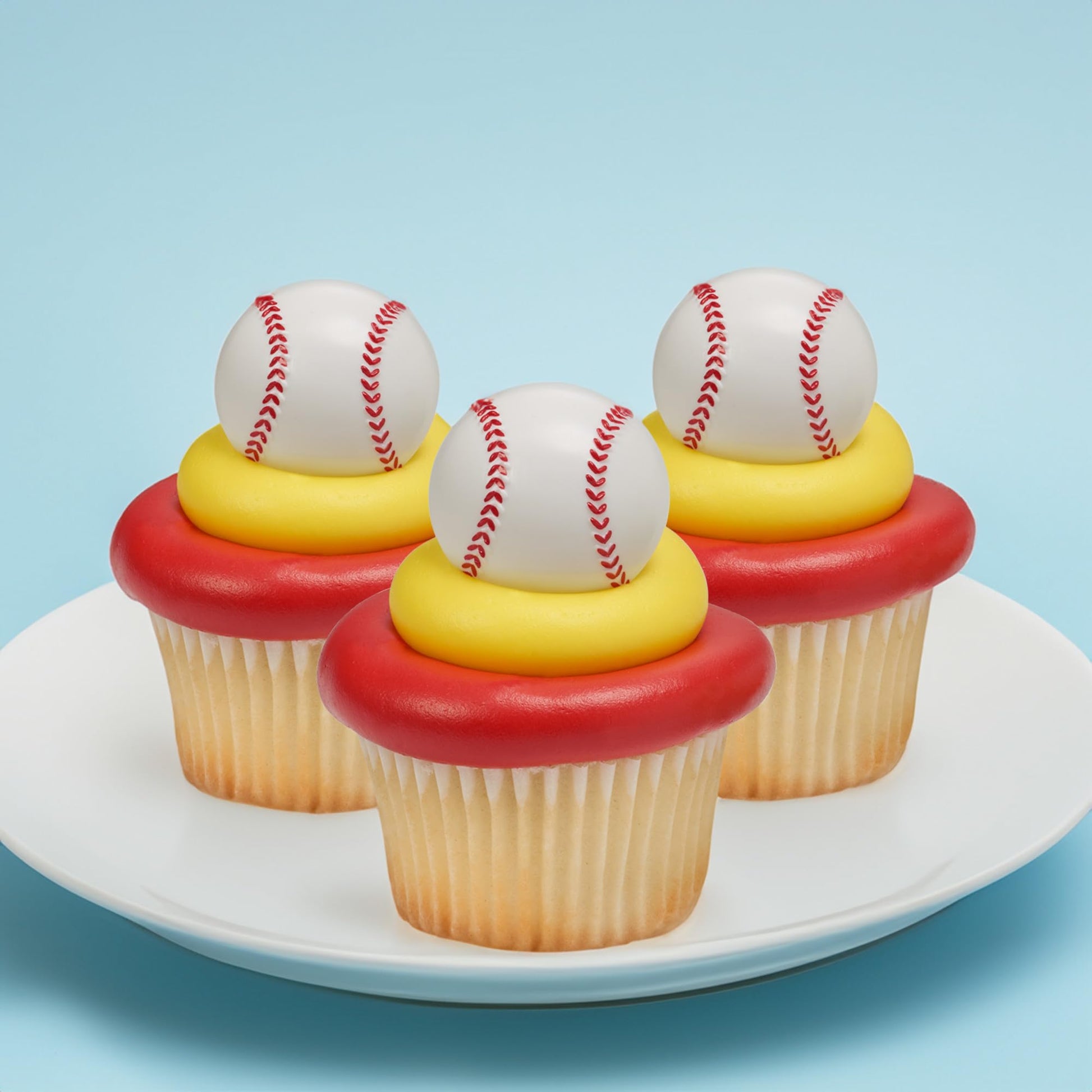 DecoPac Baseball Rings, Cupcake Decorations, Baseball Cupcake Toppers, Food Safe - 24 Pack