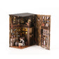 NEXTIPS Magic Academy Book Nook Kit with LED Lights - 3D Wooden DIY Miniature Library for Bookshelf Decor, Gift for Harry Potter Fans