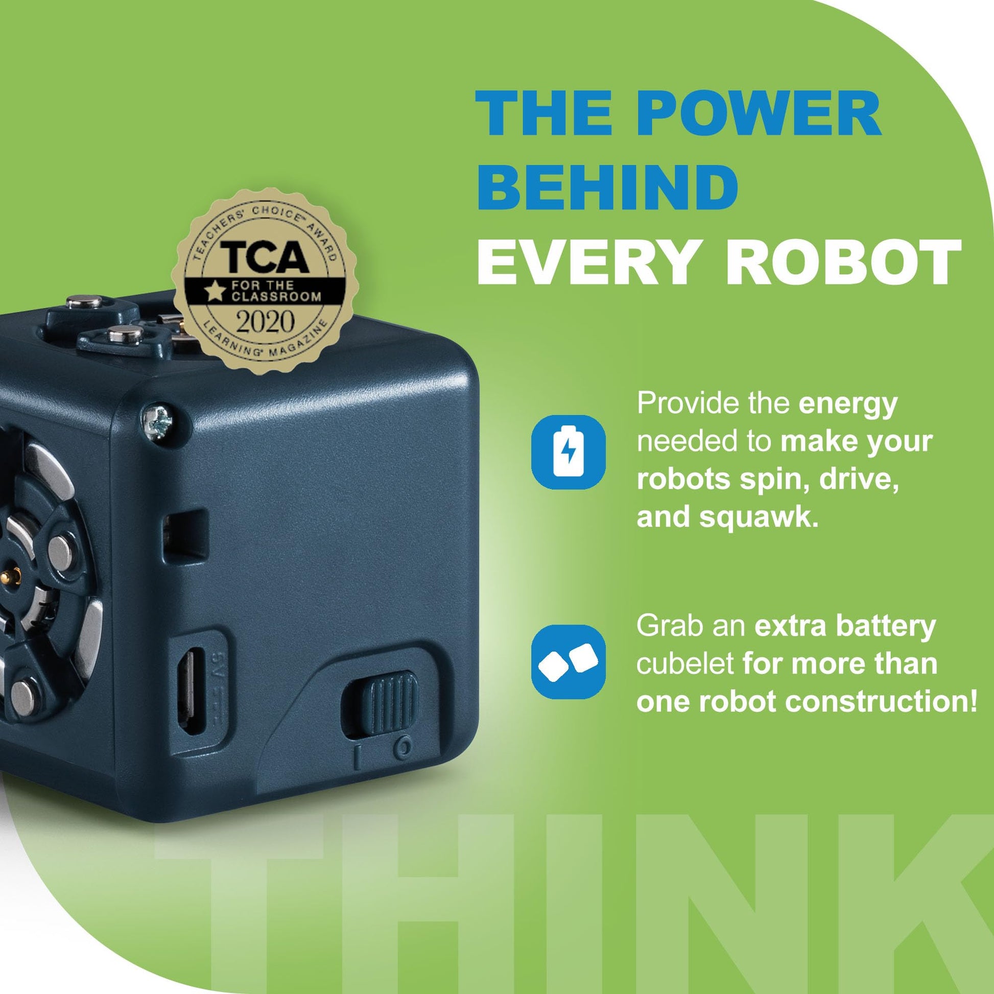 Modular Robotics Cubelets Robot Blocks - Battery Cubelet Robot Cube for Home Robotics Construction - Ages 4+