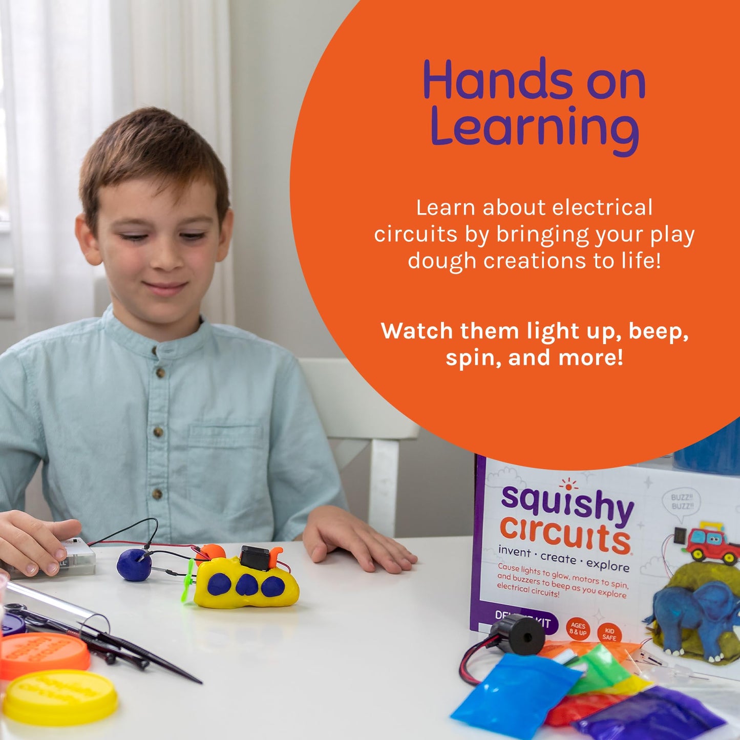 Squishy Circuits Deluxe Kit - Explore Electrical Circuits with Play Dough - STEM Science Kits for Kids Age 8-12 - Fun and Educational at Home
