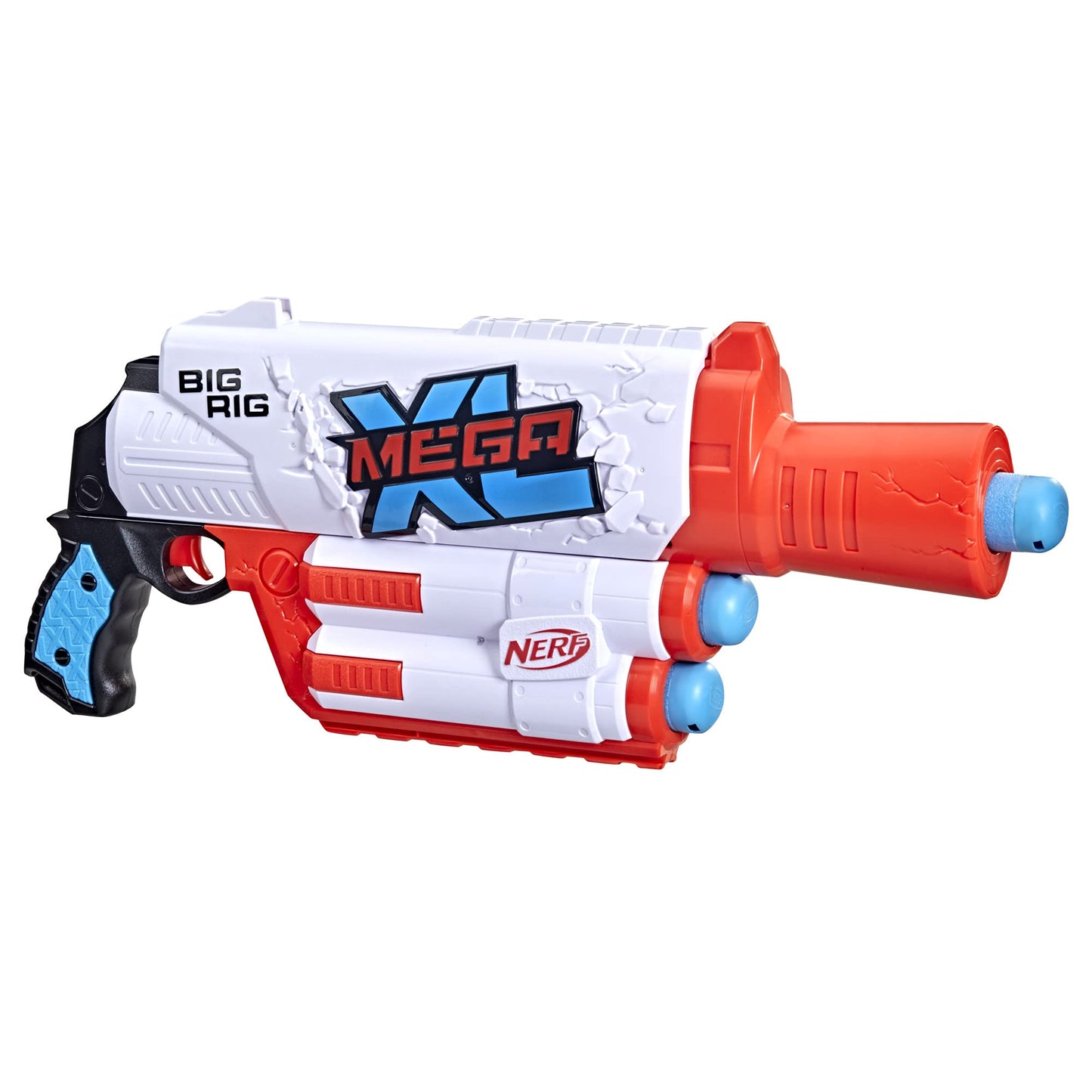 Nerf Mega XL Big Rig Blaster, Largest Mega Darts Ever, 3 Mega XL Whistler Darts, XL Dart Blasting, Onboard Dart Storage