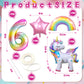 Self Standing Unicorn Balloons, 6PCS Unicorn Kids 6th Birthday Party Decor