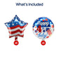 Dream Decor Happy 4th of July Balloons 12 Pack - American Flag Star & Happy 4th of July Foil Balloons with Ribbon Rolls & Inflation Straw - Patriotic