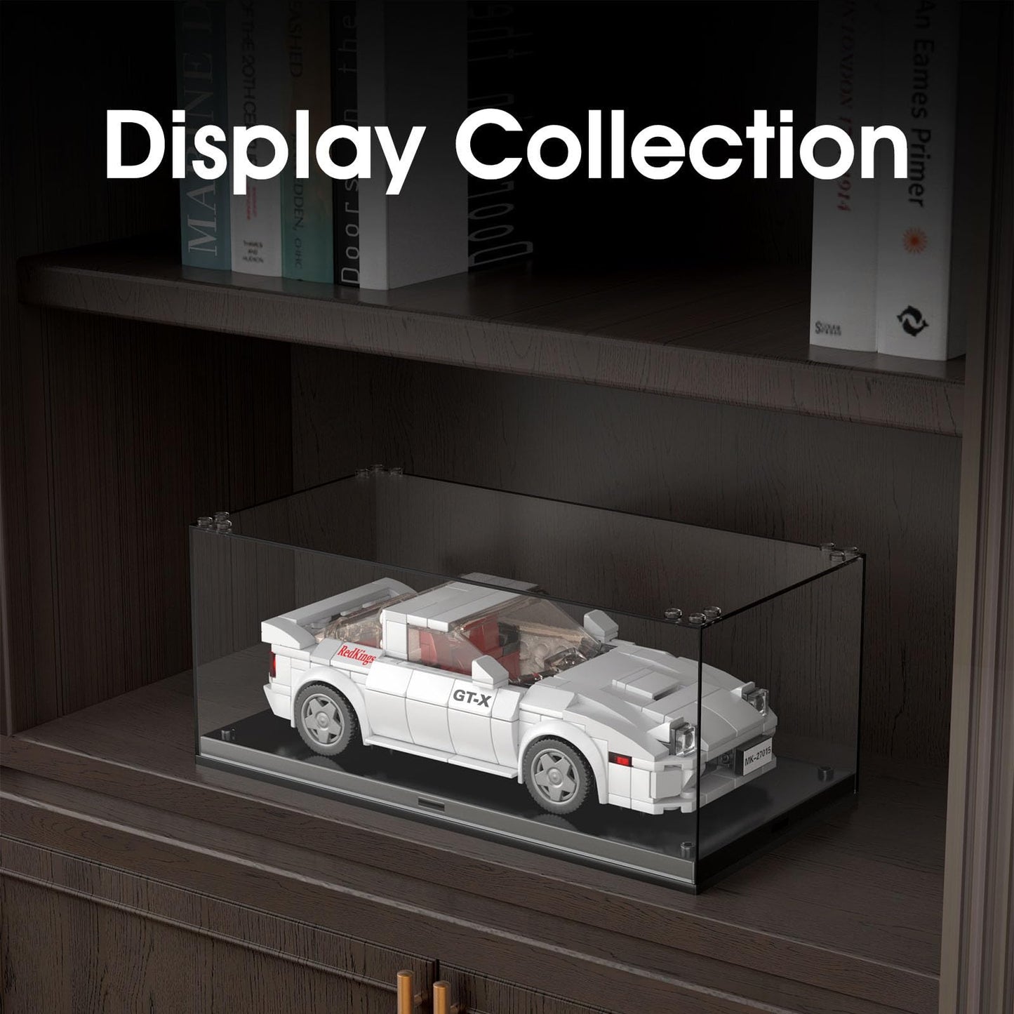 Mould King Speed Champion RX-7 Initial D Building Set & Display Case, 27015 Cars Model Kits Gifts for Teens/Adults, Creative for Teens Age 14+