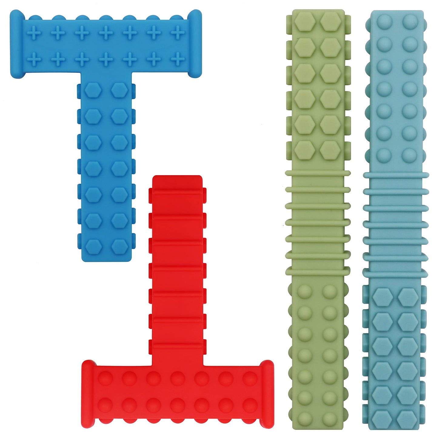 Sensory Chewy Toys for Autistic Children, 5 Pack Chew Sticks for Kids with Autism, ADHD, SPD, Chewies with Special Needs, Silicone Tubes Teething Toys