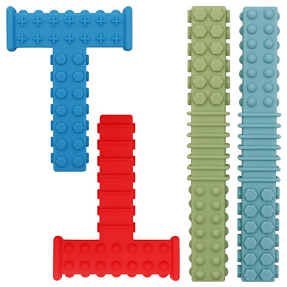 Sensory Chewy Toys for Autistic Children, 5 Pack Chew Sticks for Kids with Autism, ADHD, SPD, Chewies with Special Needs, Silicone Tubes Teething Toys
