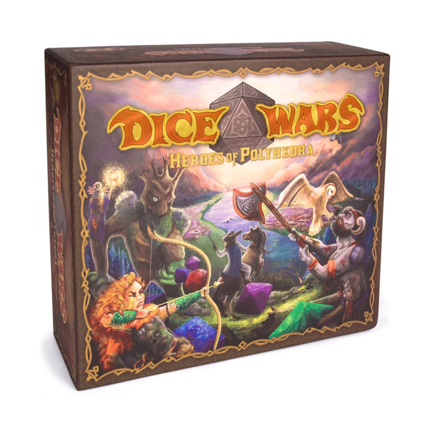 Wiz Dice - Dice Wars: Heroes of Polyhedra | PVP Skirmish Board Game for 2-4 Players | Roll Your Army & Generate a Random Map, & Battle | Ages 14