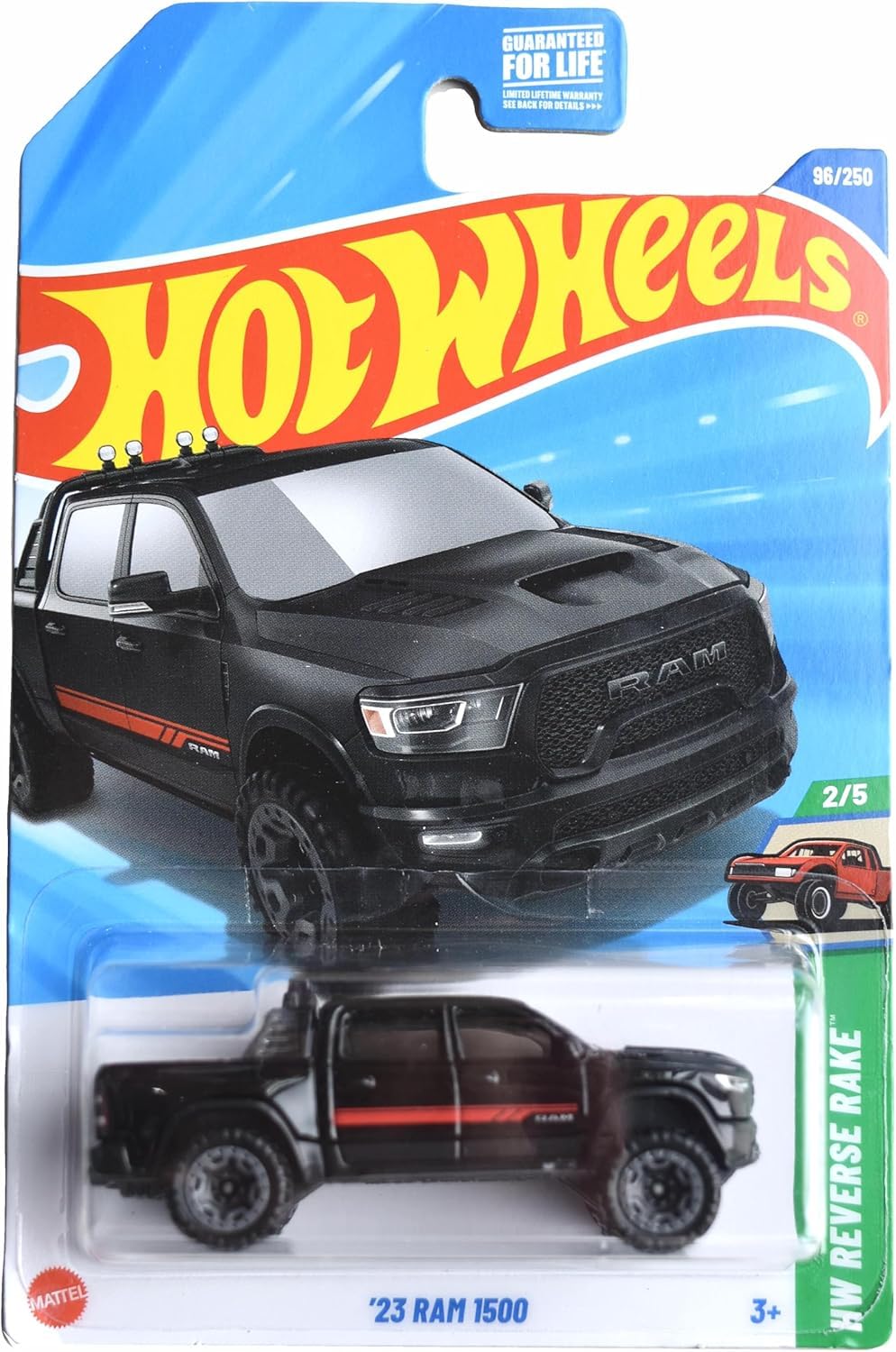 Hot Wheels '23 Ram 1500, HW Reverse Rake 2/5 [Black] 96/250
