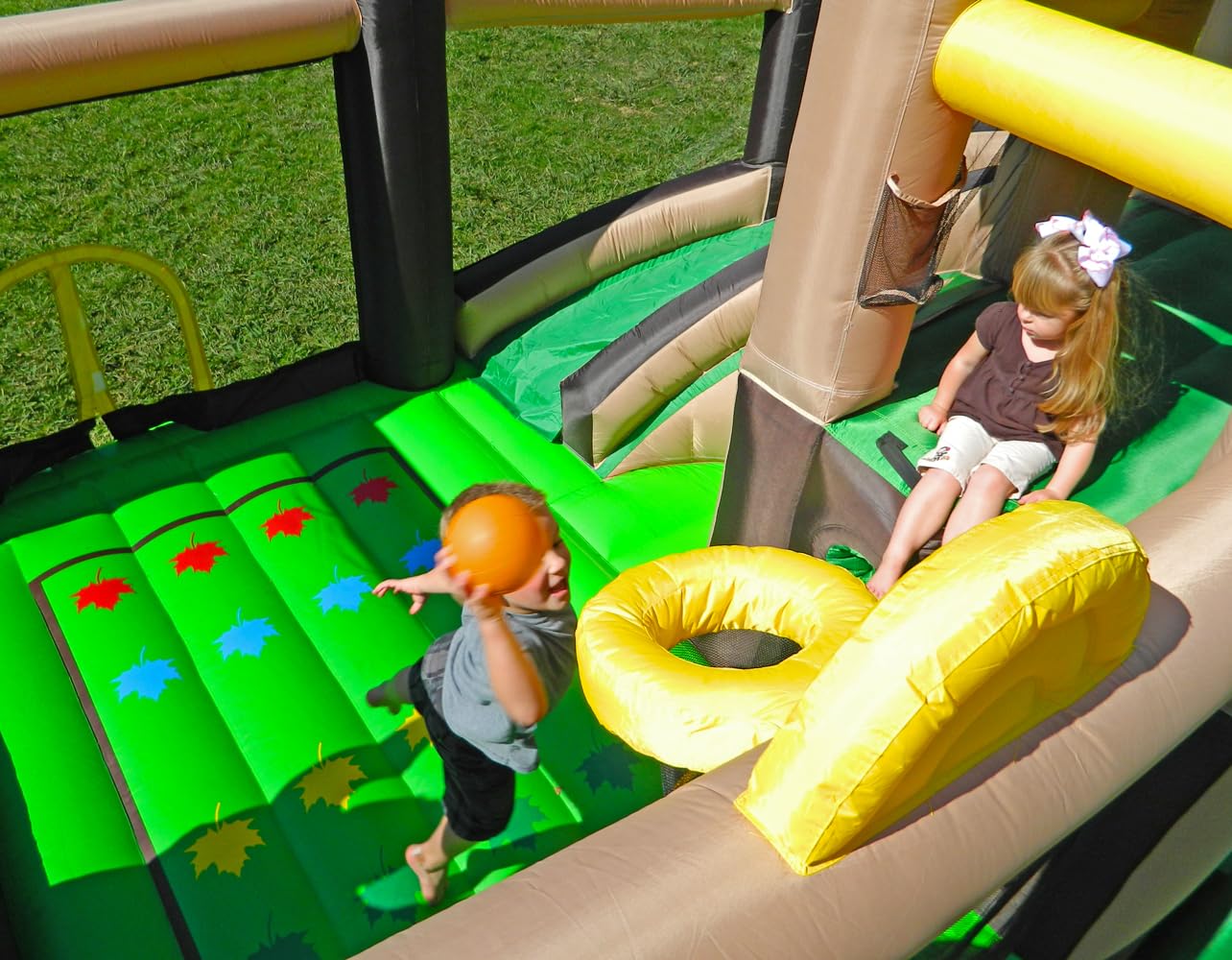 Island Hopper Fort All Sport 7-in-1 Inflatable Bounce House - Climbing Wall, Slide, Soccer Goal, Basketball Hoop & More - Outdoor & Indoor Bounce