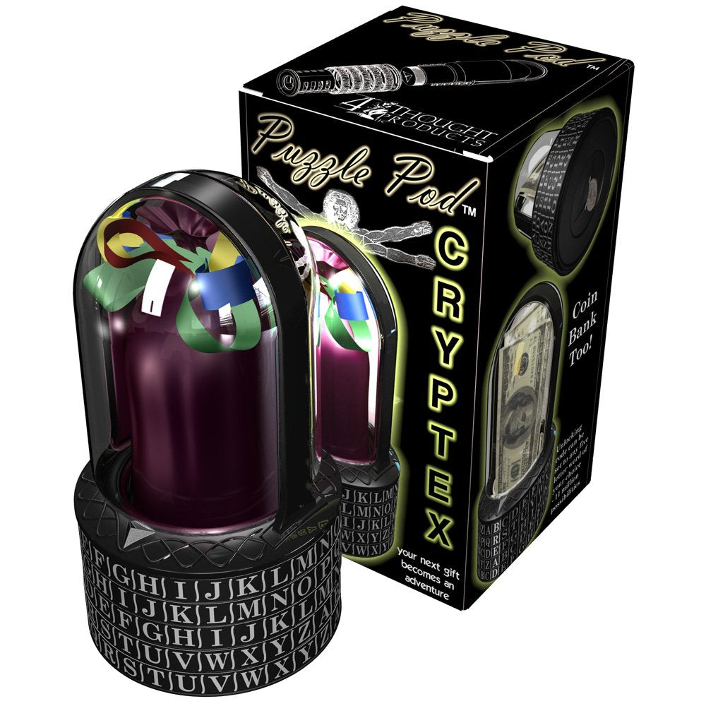 Puzzle Pod Cryptex - Brain Teaser Puzzle & Coin Bank